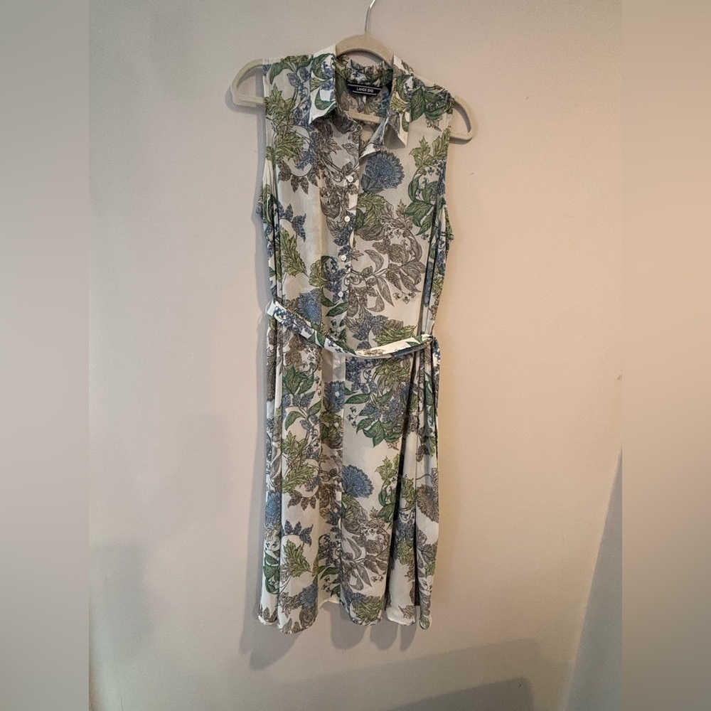 Lands' End Blue and Green Floral Maxi Kentucky derby dress - Picture 3 of 7